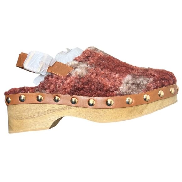 Kelsi Dagger Womens Rust Sherpa Warehouse Sling back Platform Clogs Sz 7 M New - Picture 3 of 9